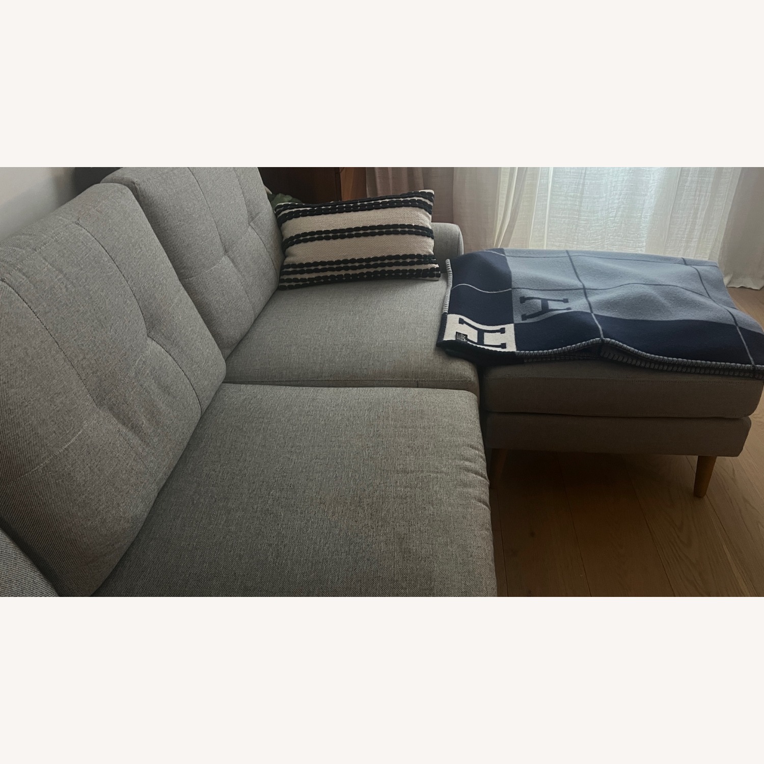 Burrow Nomad Light Gray Fabric 3+ Seater Sofa - image-1