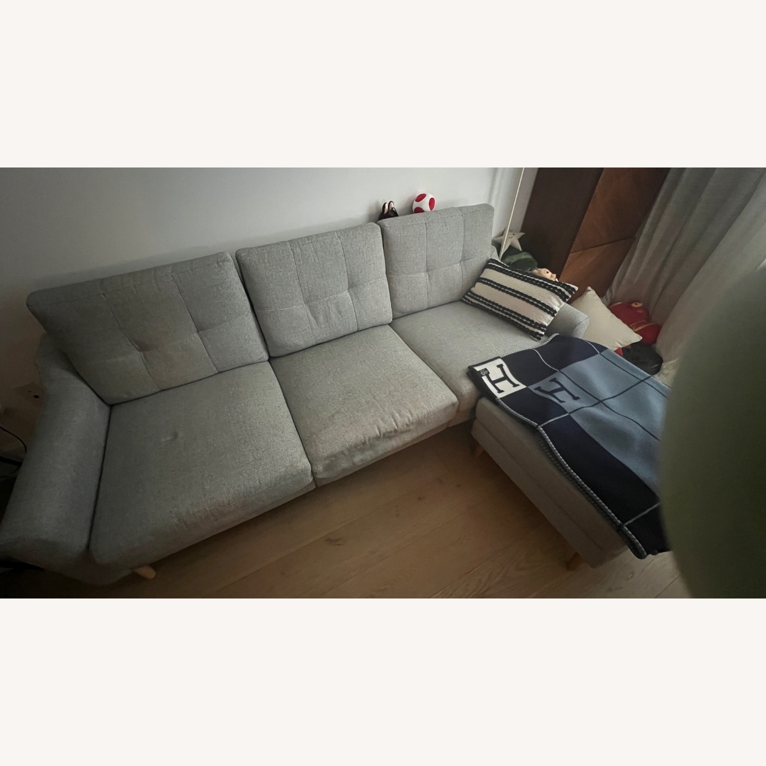 Burrow Nomad Light Gray Fabric 3+ Seater Sofa - image-3