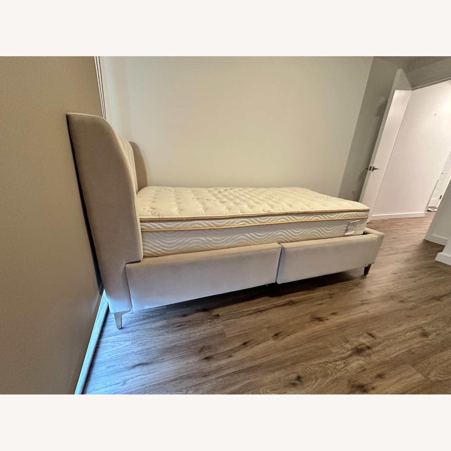 Pottery Barn Kids Avalon Pink Fabric Twin Bed - image-3