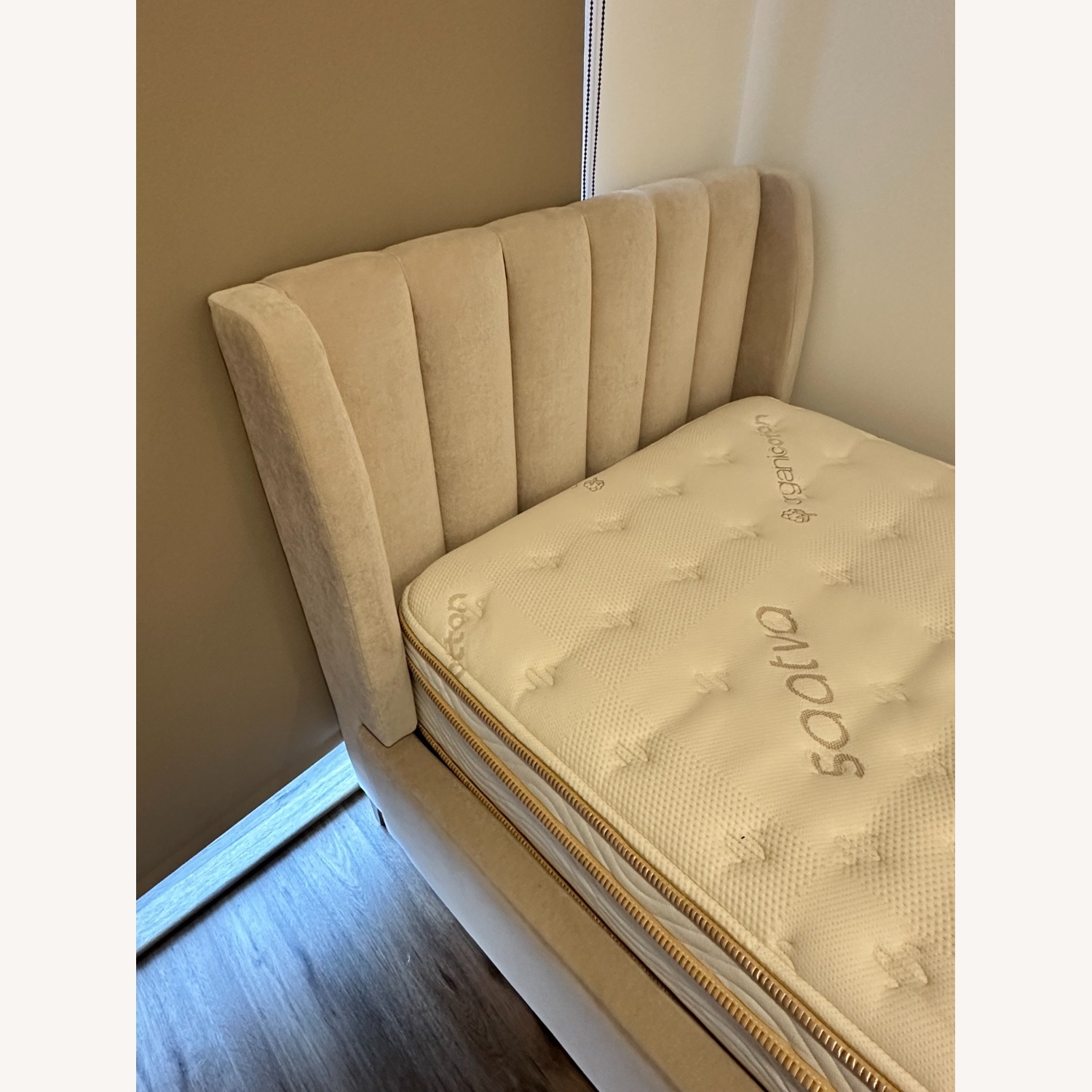 Pottery Barn Kids Avalon Pink Fabric Twin Bed - image-4