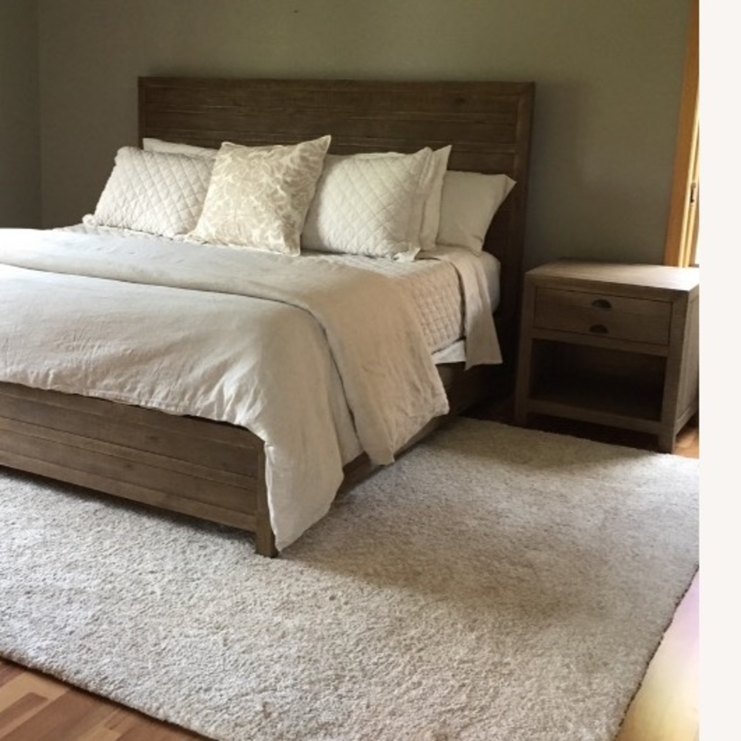 Restoration Hardware Printmakers Wood Nightstand - image-1