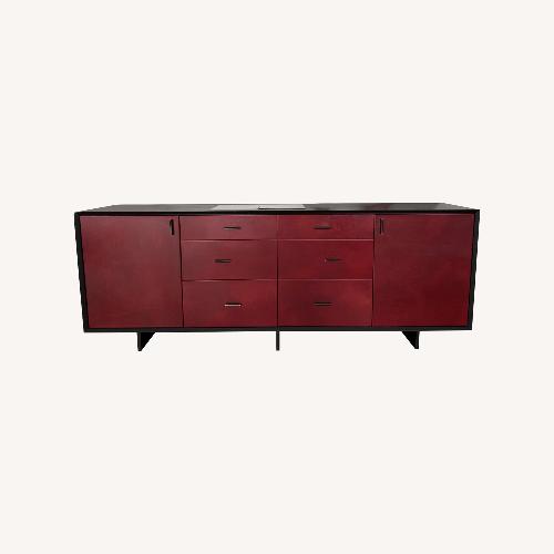 Used Sentient Furniture Custom Red Leather Sideboard for sale on AptDeco