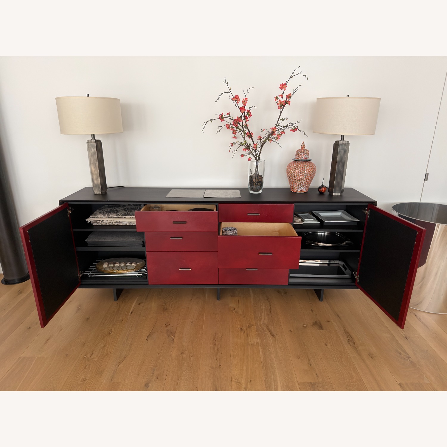 Sentient Furniture Custom Red Leather Sideboard - image-5