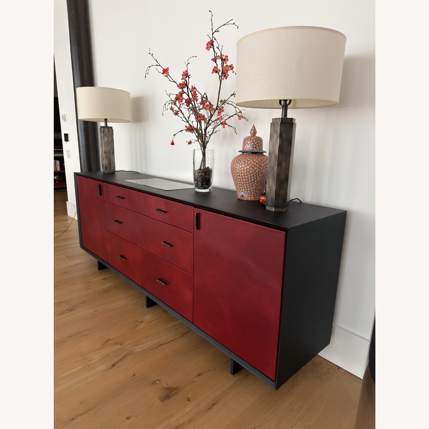 Sentient Furniture Custom Red Leather Sideboard - image-2