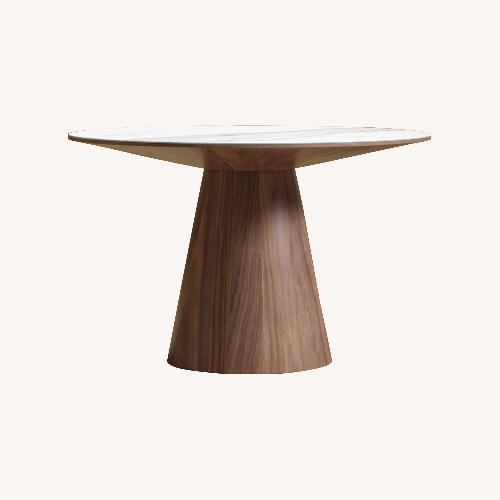 Used Rove Concepts Winston White Marble Dining Table for sale on AptDeco