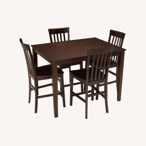 Used Raymour & Flanigan Dark Brown Wood Dining Set for sale on AptDeco