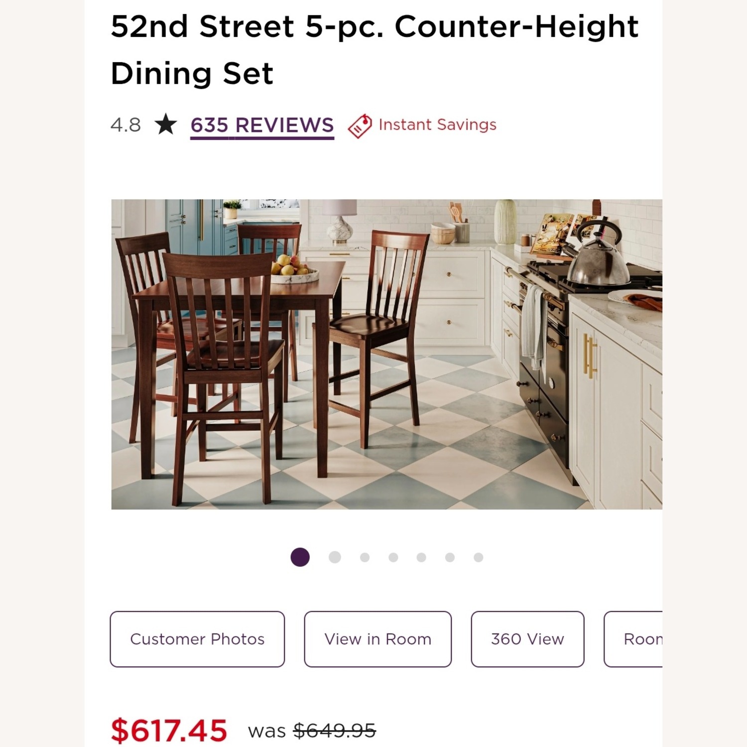 Raymour & Flanigan Dark Brown Wood Dining Set - image-1