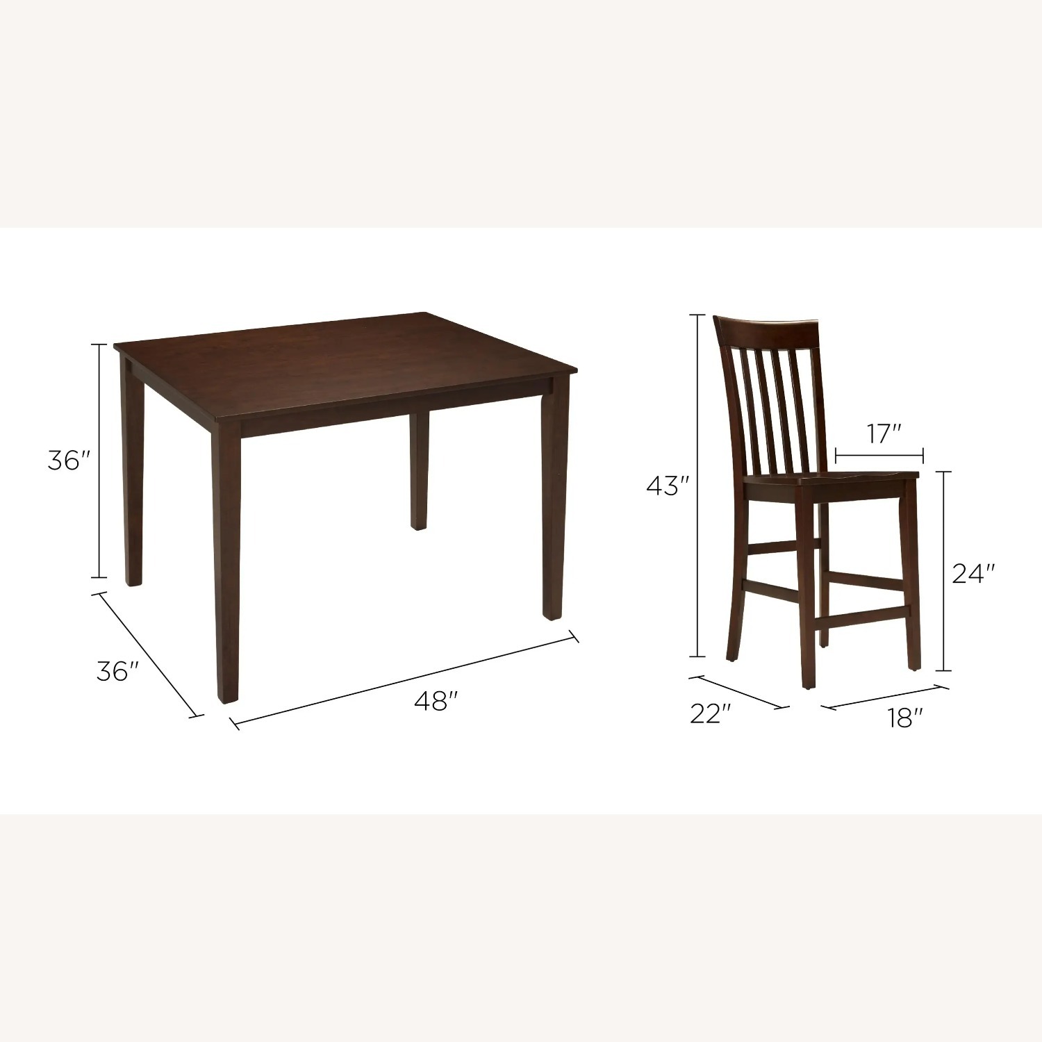 Raymour & Flanigan Dark Brown Wood Dining Set - image-2