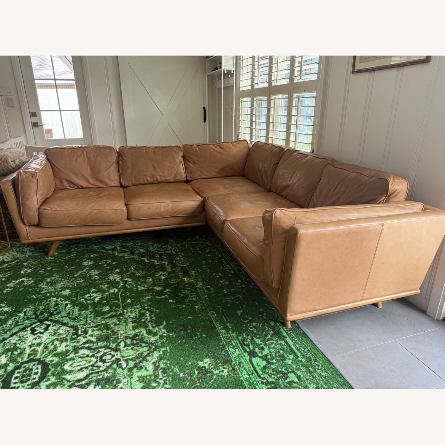 Article Timber 93" Leather Corner Sectional - Charme Tan - image-2