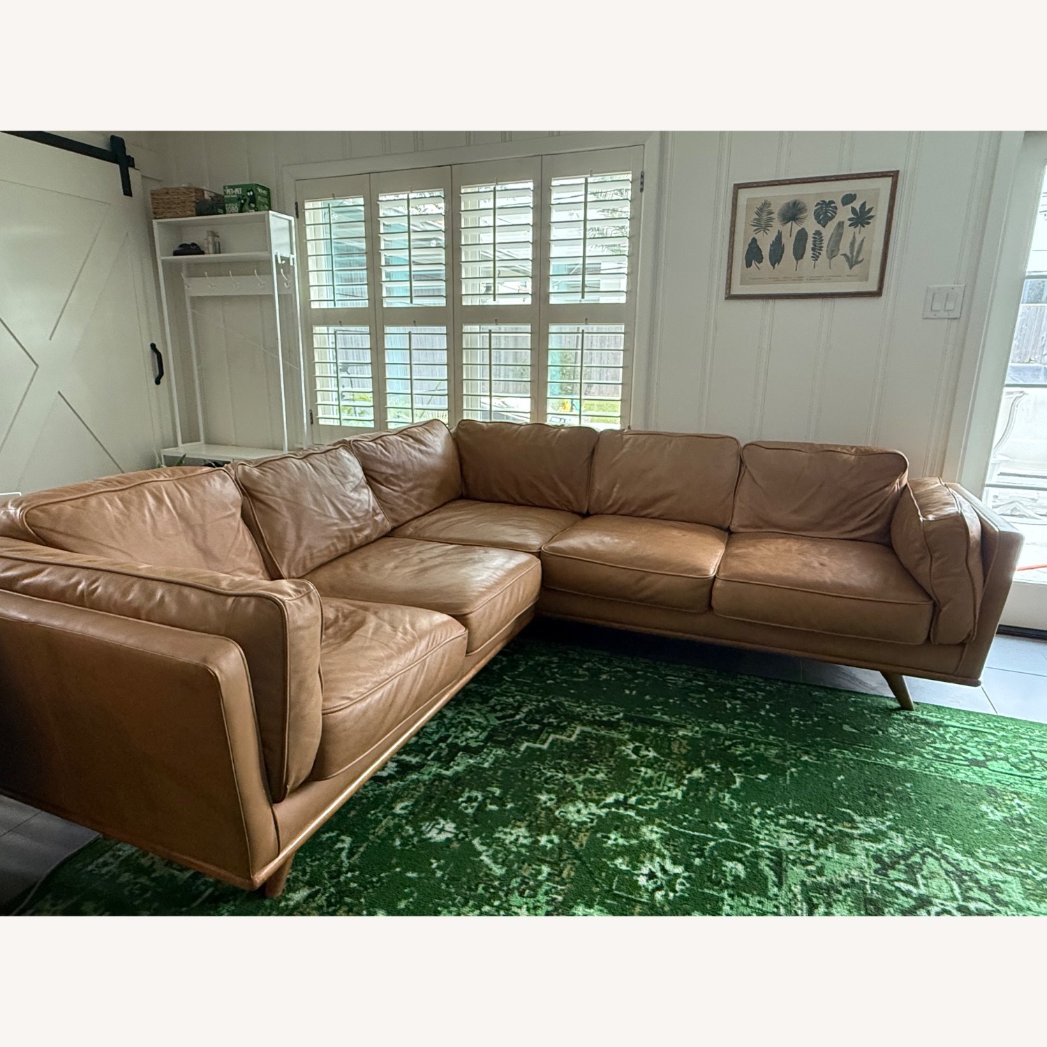 Article Timber 93" Leather Corner Sectional - Charme Tan - image-3