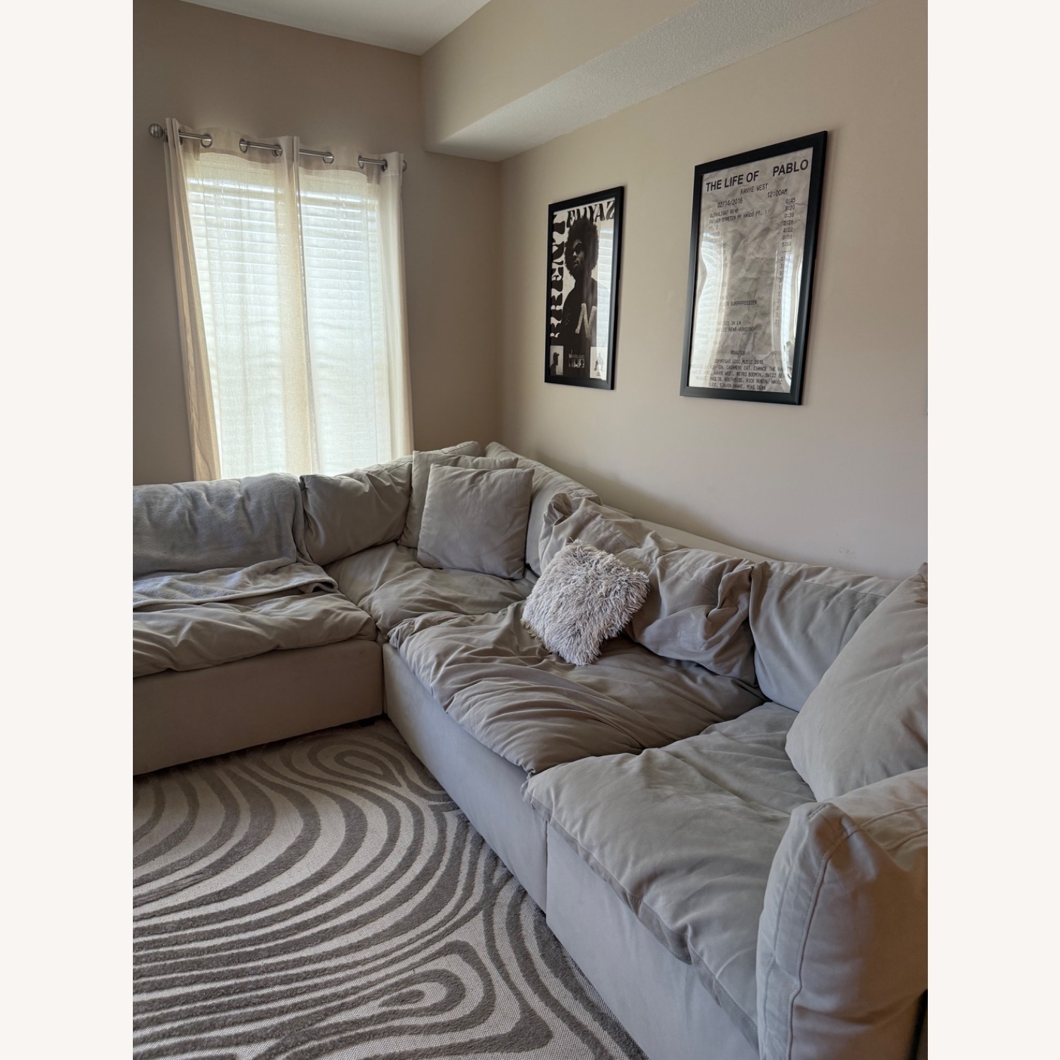 Gray Slouch Style Sectional - image-2