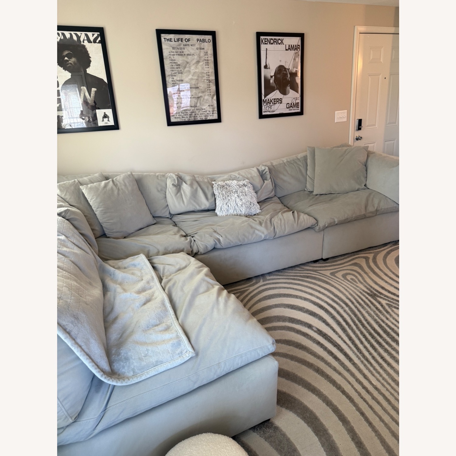 Gray Slouch Style Sectional - image-3