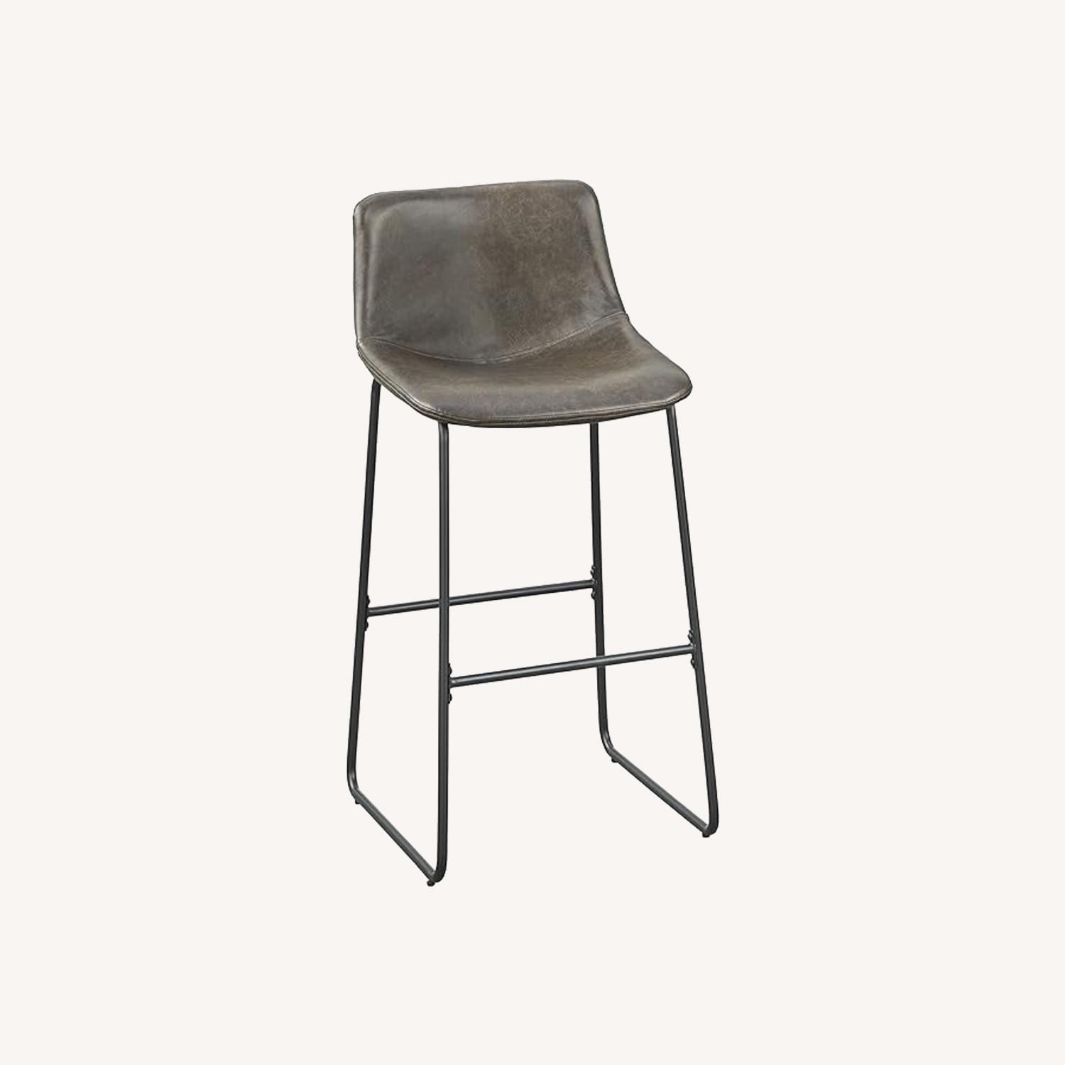 Light Gray Leather Barstools  - image-0