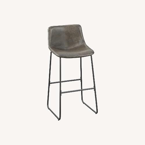 Used Light Gray Leather Barstools  for sale on AptDeco