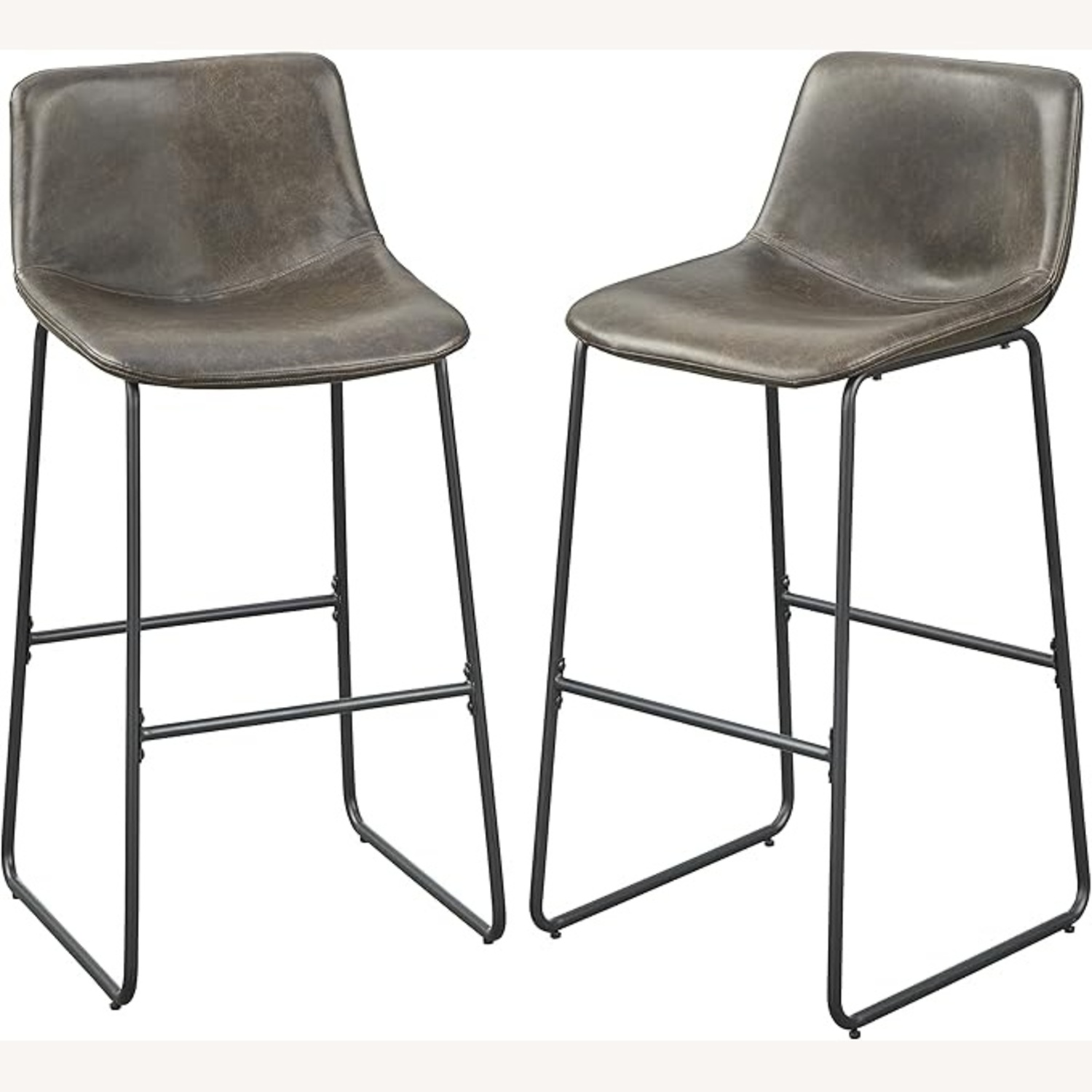 Light Gray Leather Barstools  - image-4