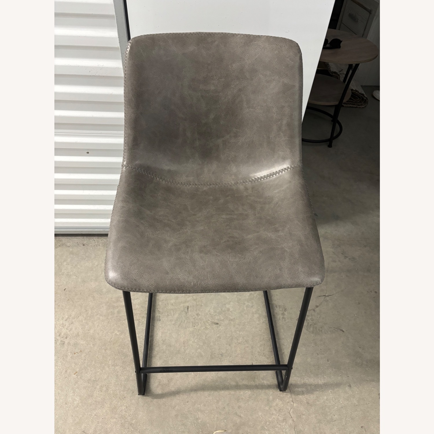 Light Gray Leather Barstools  - image-3