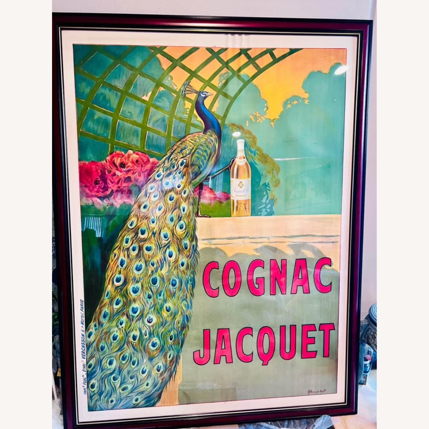 Cognac Jacquet Large Art Signed Bouchet Framed  - image-3