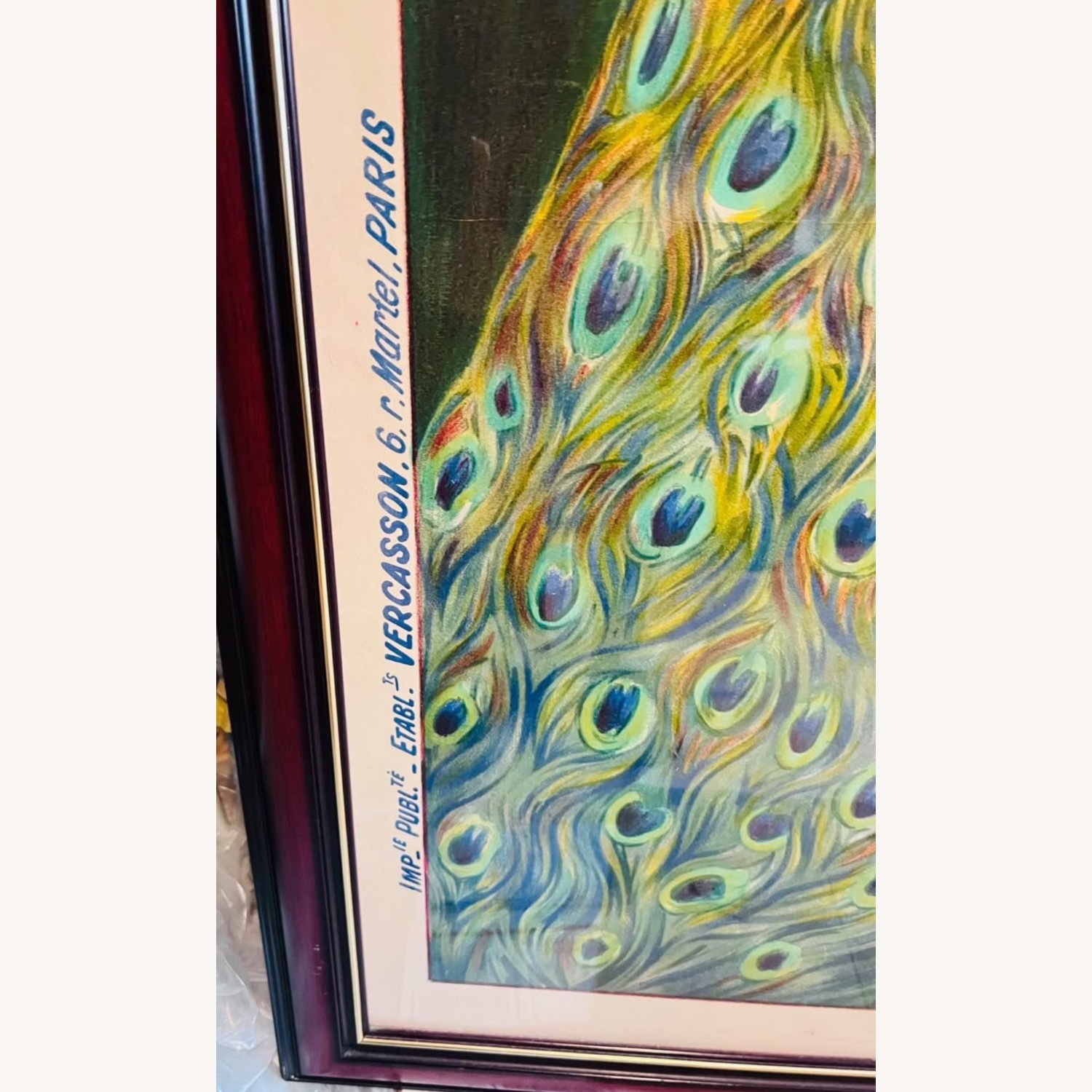 Cognac Jacquet Large Art Signed Bouchet Framed  - image-2