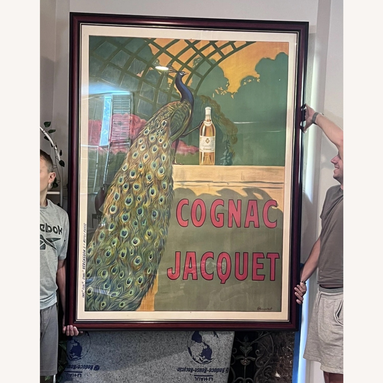 Cognac Jacquet Large Art Signed Bouchet Framed  - image-1