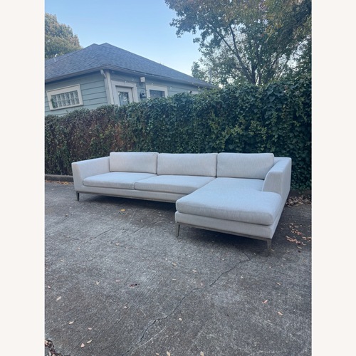 Used Restoration Hardware Italia Taper Arm Sectional Gray Linen for sale on AptDeco