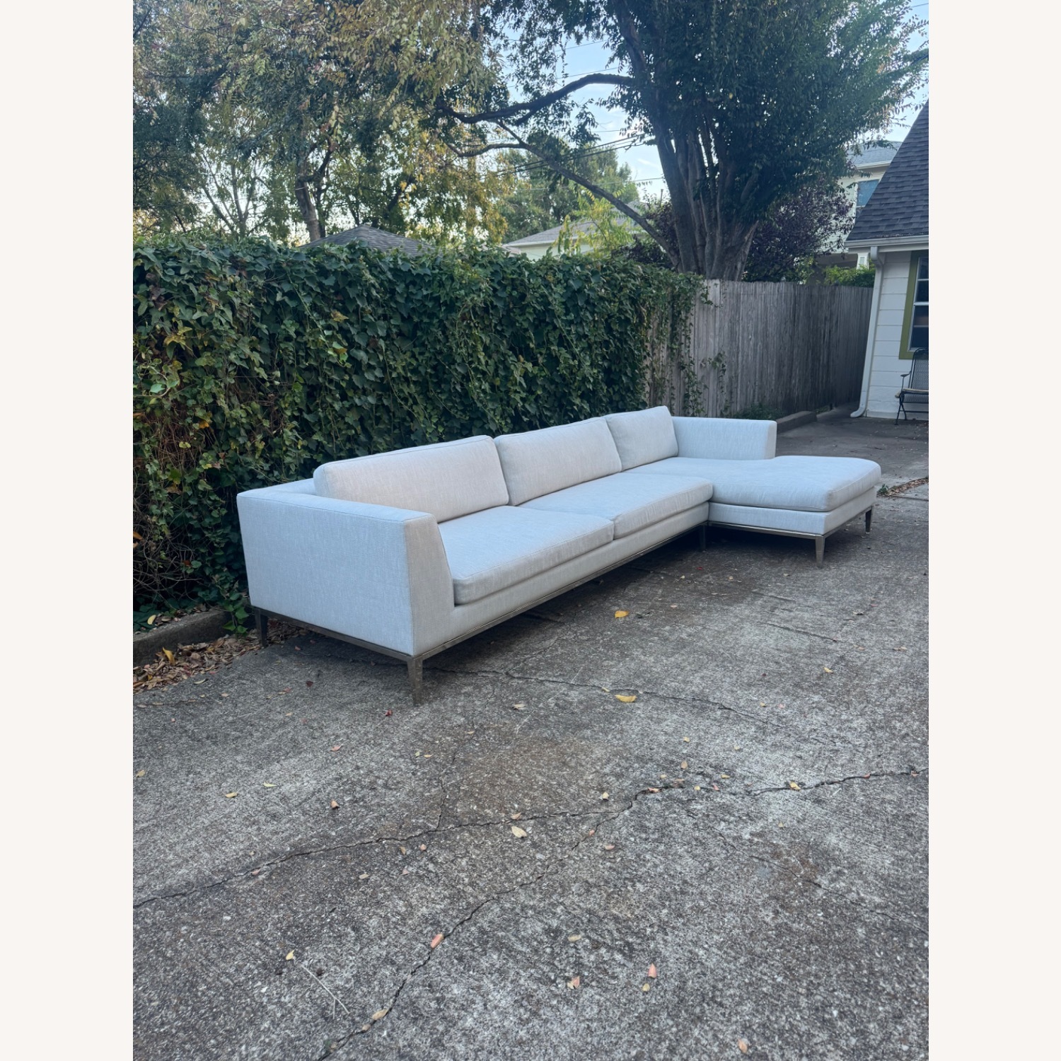 Restoration Hardware Italia Taper Arm Sectional Gray Linen - image-2