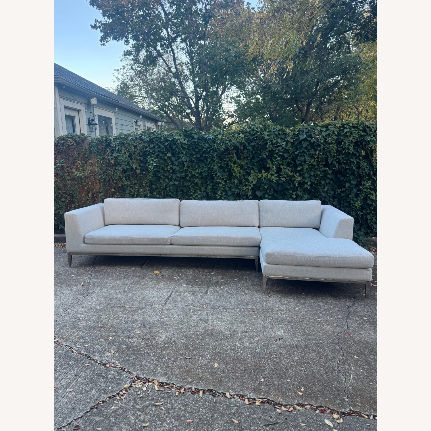 Restoration Hardware Italia Taper Arm Sectional Gray Linen - image-7