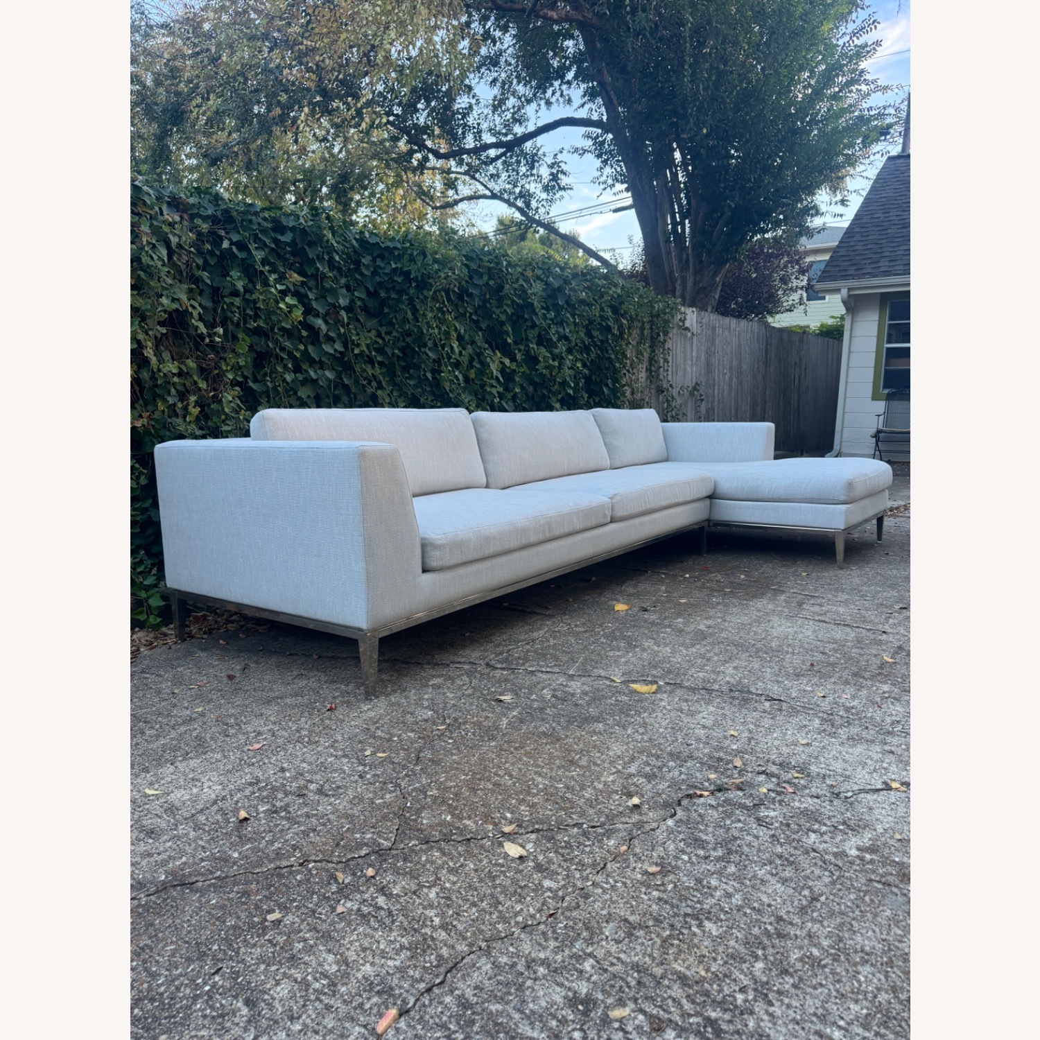 Restoration Hardware Italia Taper Arm Sectional Gray Linen - image-3