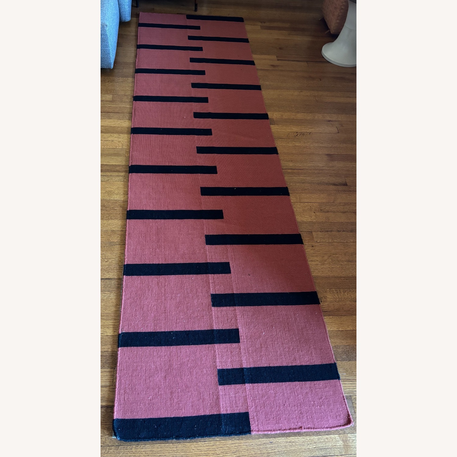 Nordic Knots Red Wool Runner Rug 2.5' x 9' - image-1