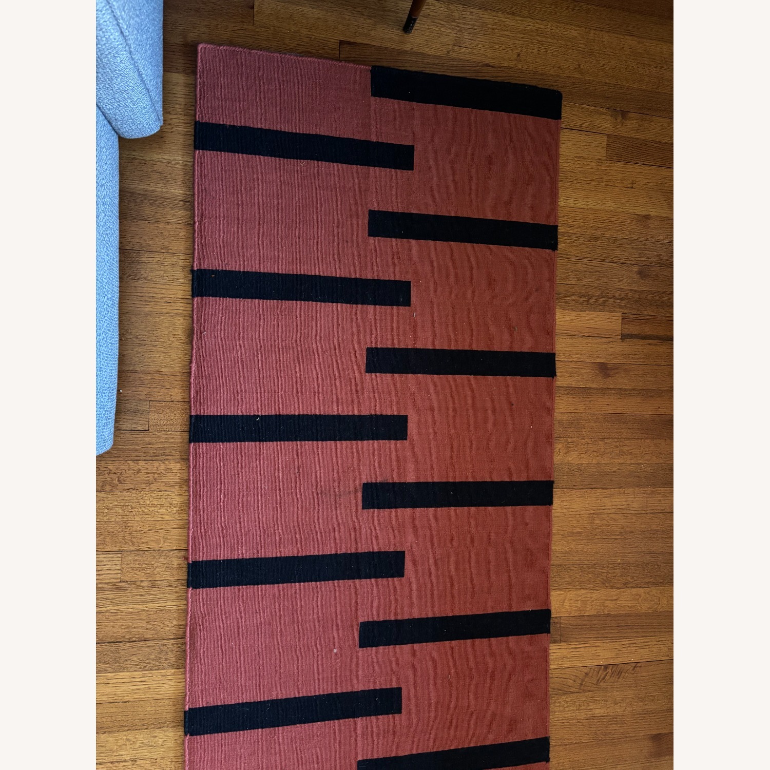 Nordic Knots Red Wool Runner Rug 2.5' x 9' - image-3