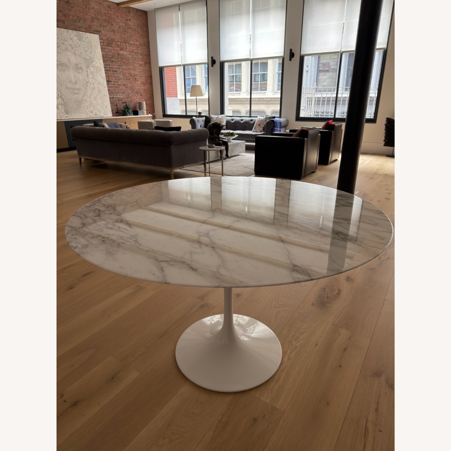 Eero Saarinen Tulip White Marble Dining Table - image-2