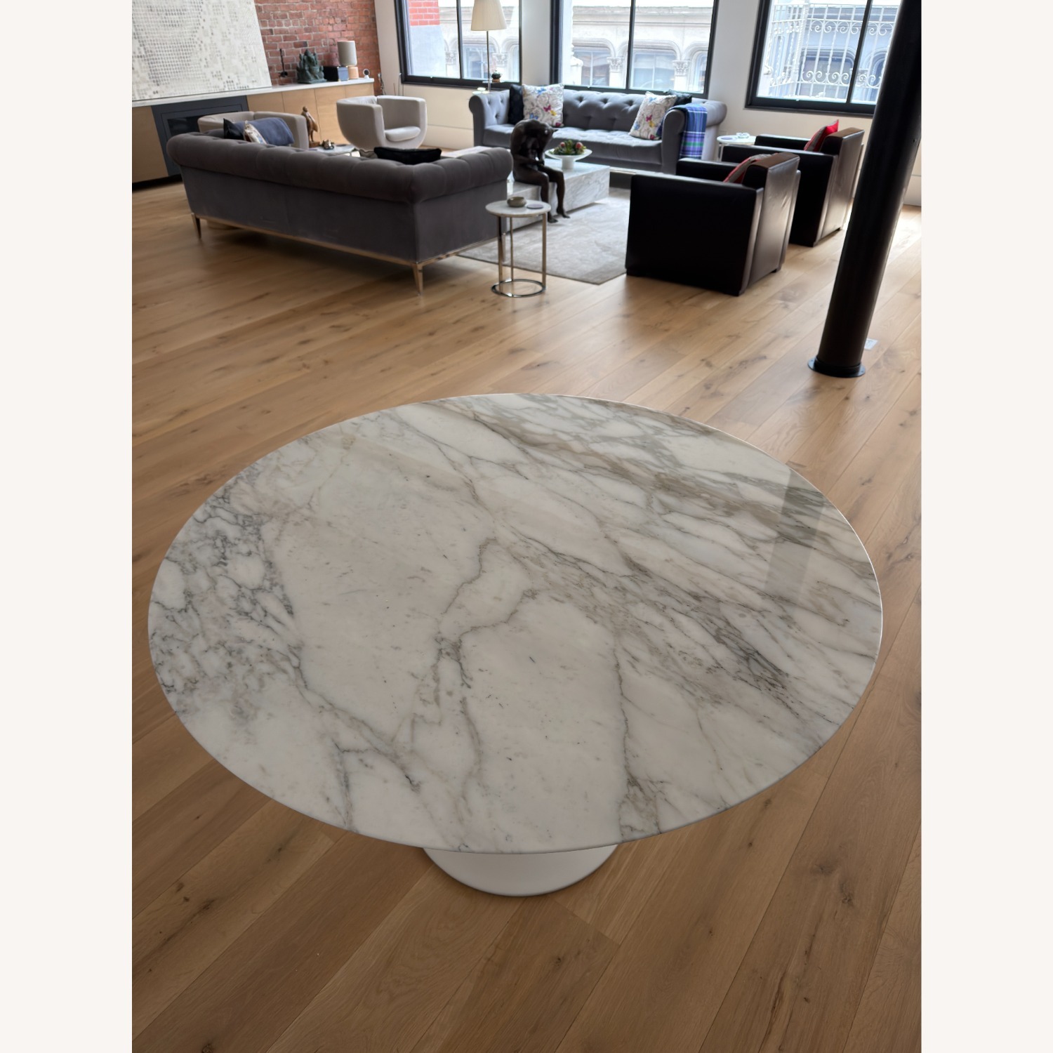 Eero Saarinen Tulip White Marble Dining Table - image-1