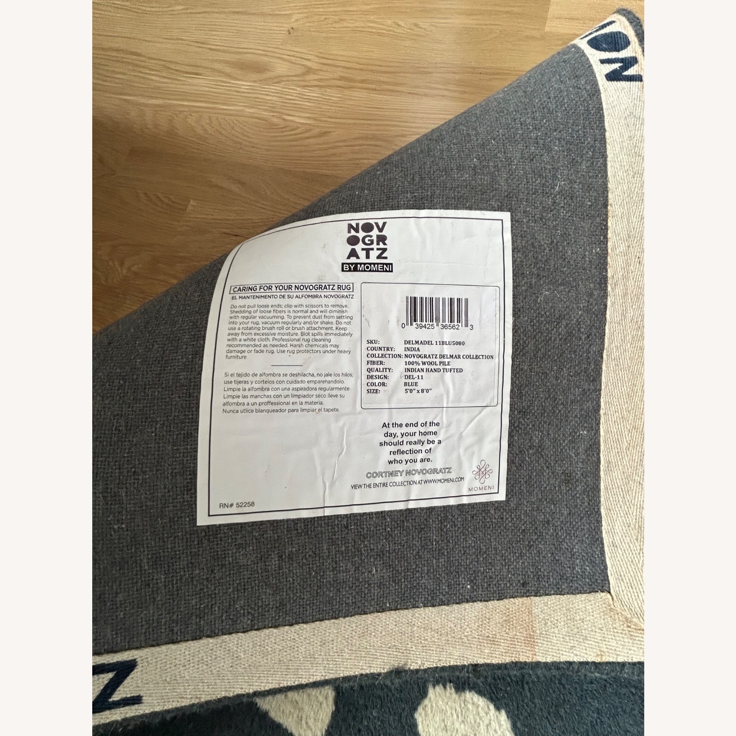 5x8 Novogratz by Momeni Blue Wool Area Rug - image-4