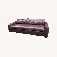 Mitchell Gold + Bob Williams  Leather Brown Sofa 8 Foot Maxwell Lookalike