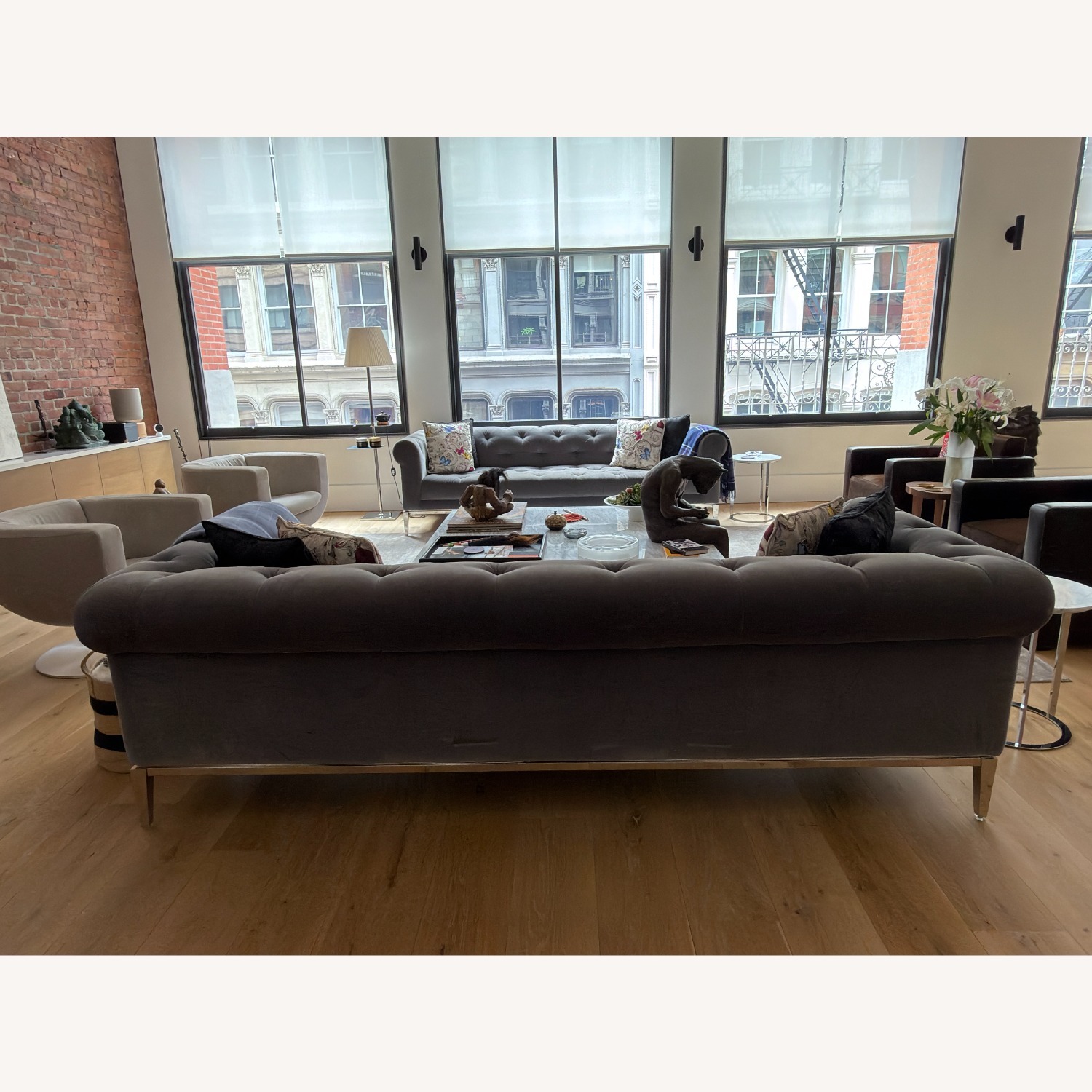 Restoration Hardware Carbon Gray 4-Seater Sofa - image-5