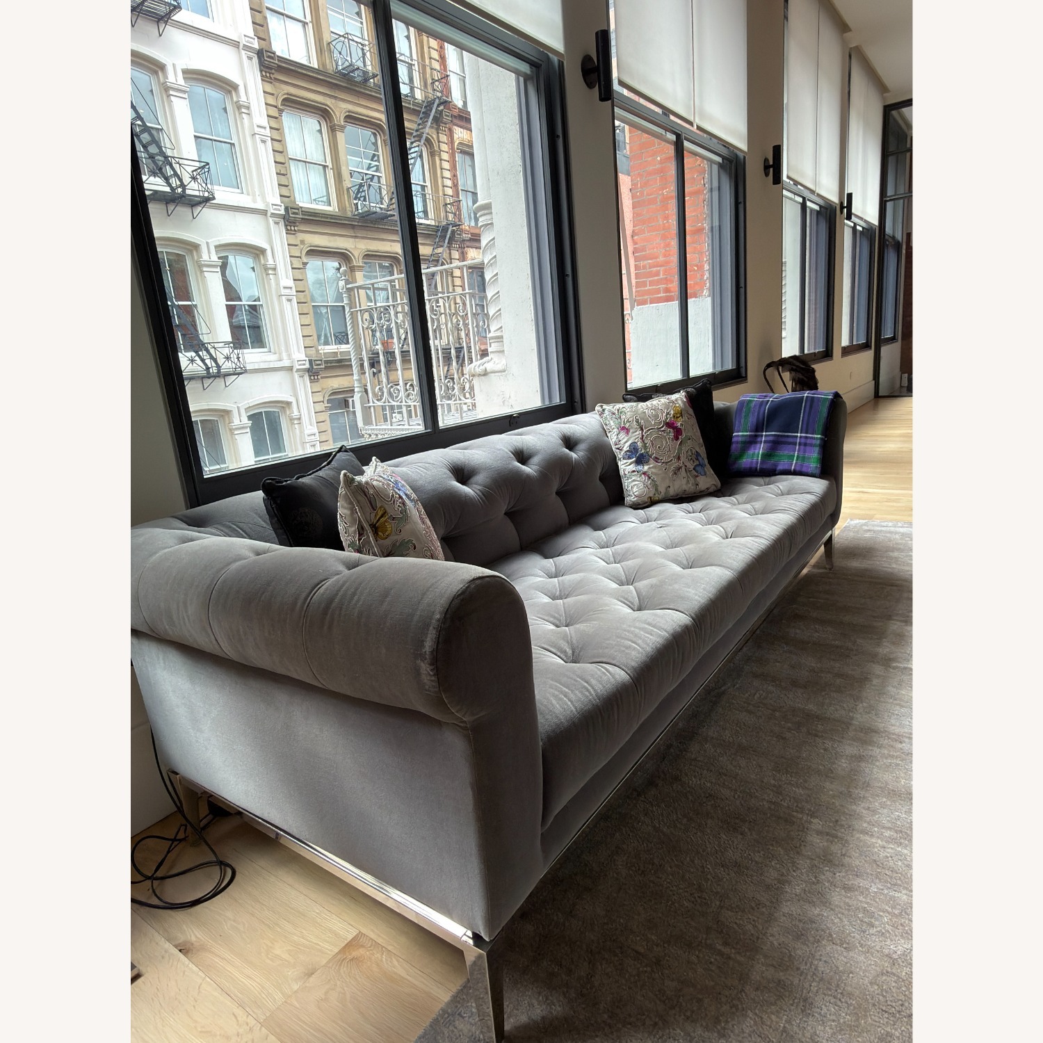 Restoration Hardware Carbon Gray 4-Seater Sofa - image-3