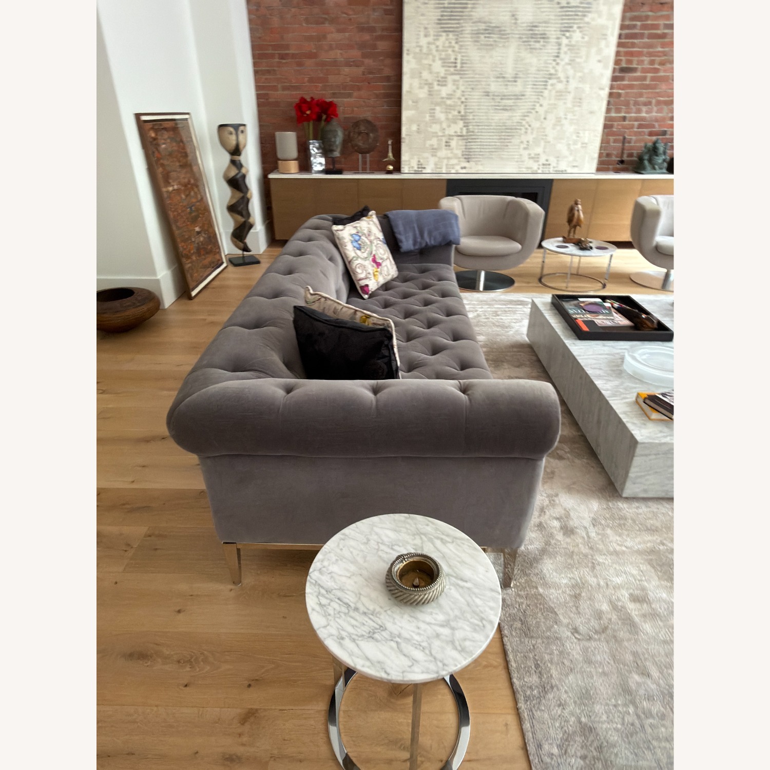 Restoration Hardware Carbon Gray 4-Seater Sofa - image-4