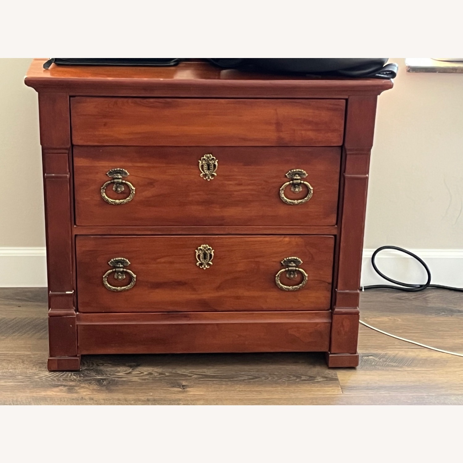 Henredon Dark Brown Wood Nightstand - image-2