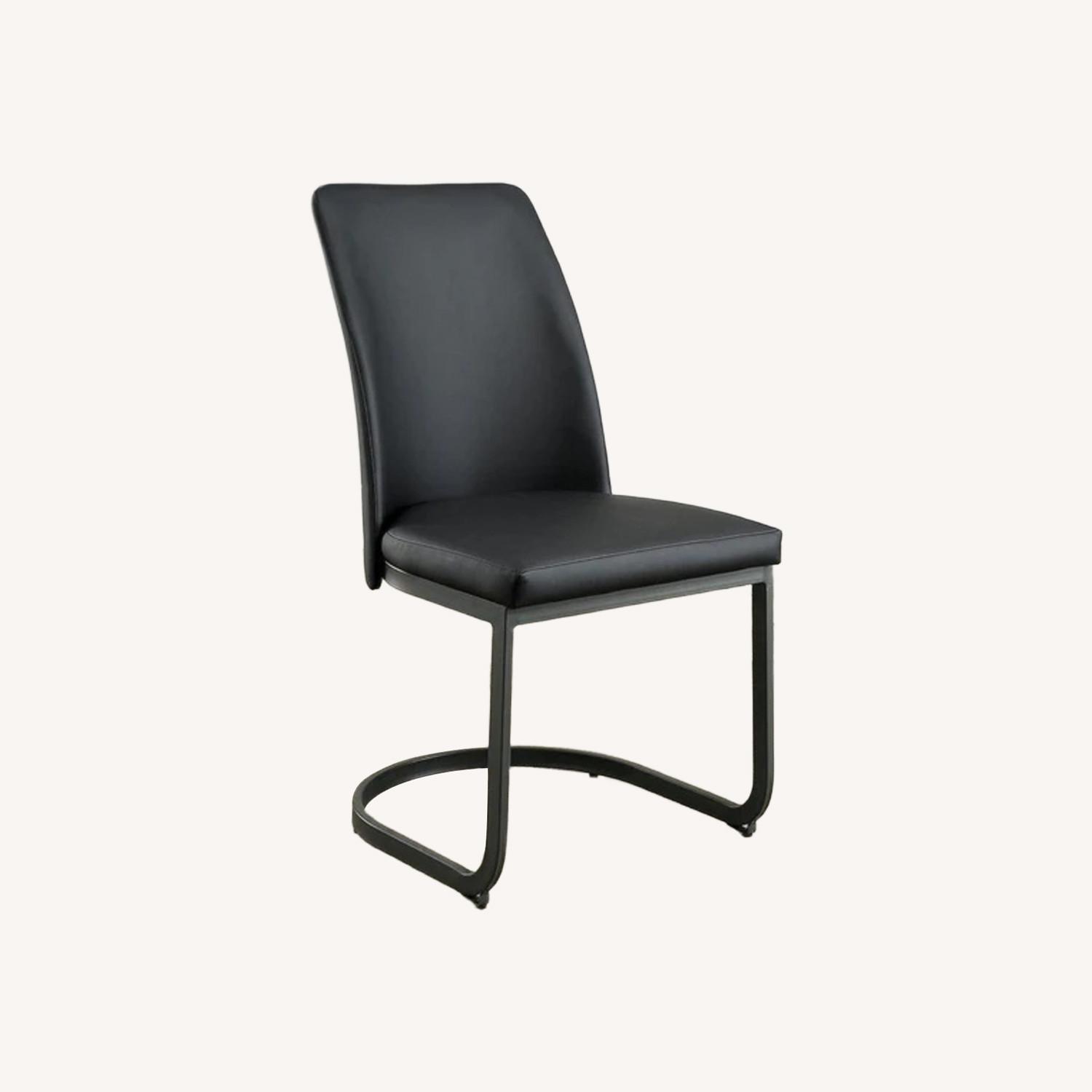 Saskia Black Leather Dining Chairs - image-0