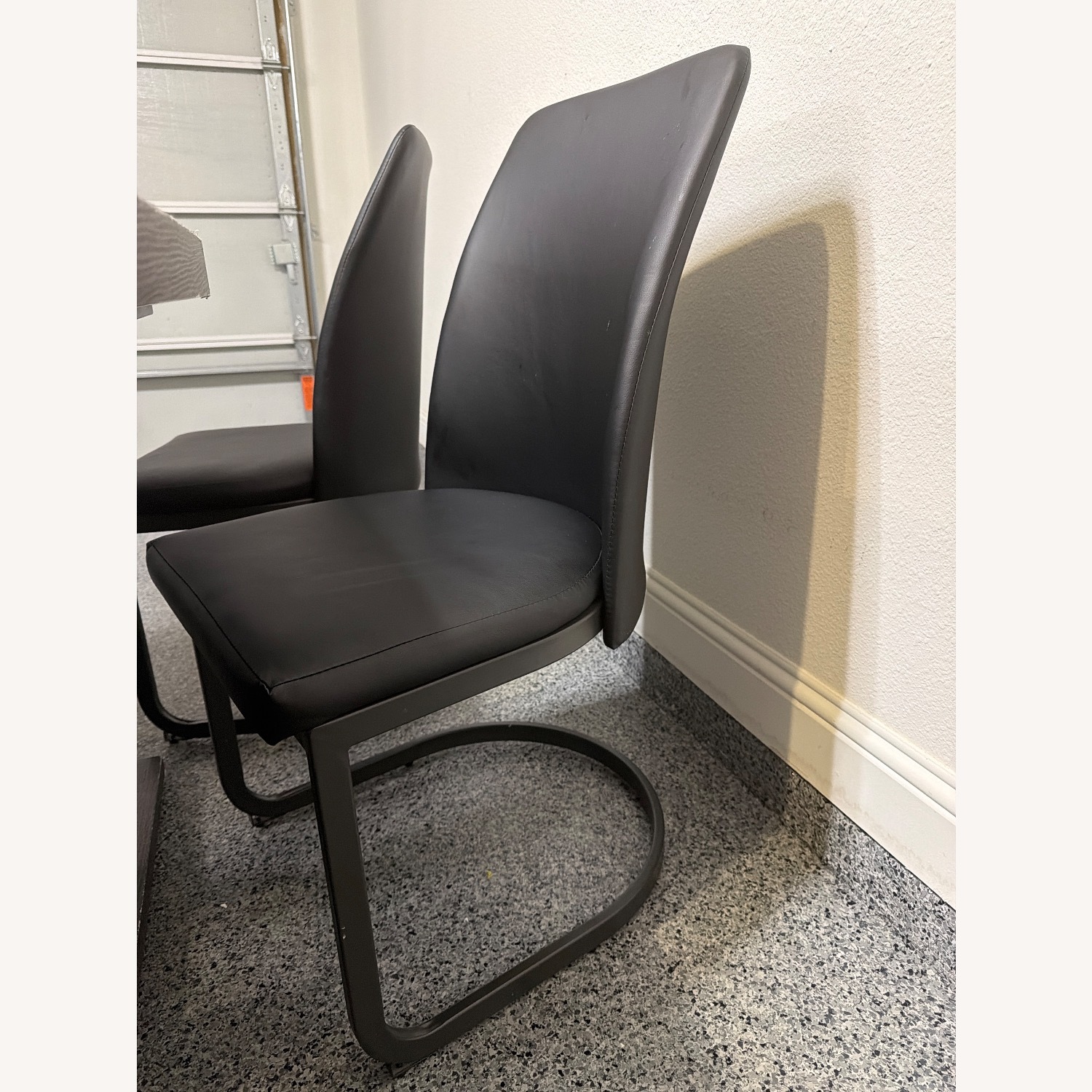 Saskia Black Leather Dining Chairs - image-2