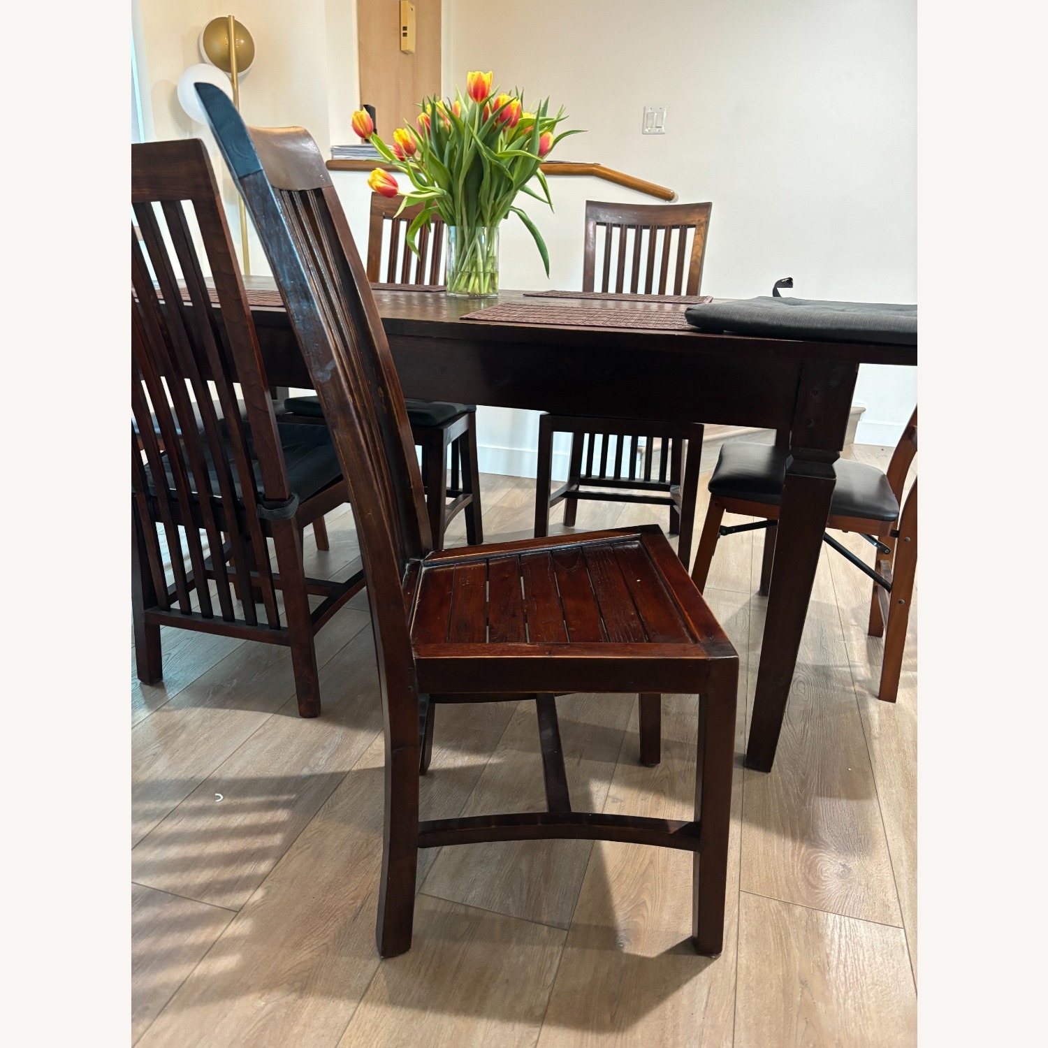 Pampa Dark Brown Wood Dining Table and 4 Chairs - image-8