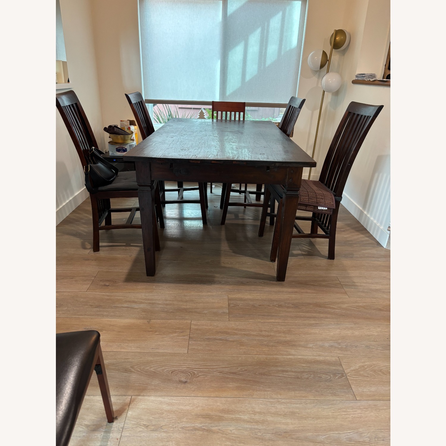 Pampa Dark Brown Wood Dining Table and 4 Chairs - image-2