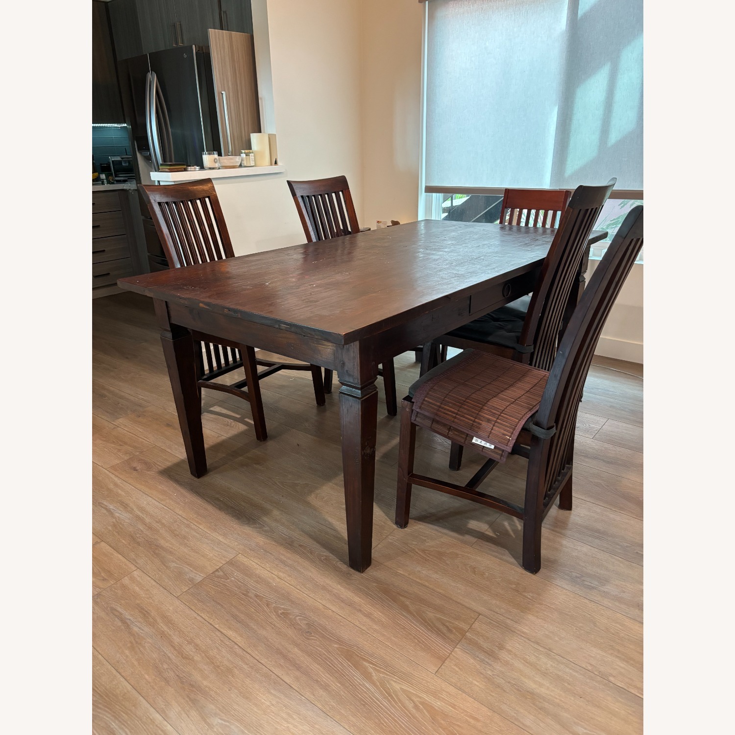 Pampa Dark Brown Wood Dining Table and 4 Chairs - image-3