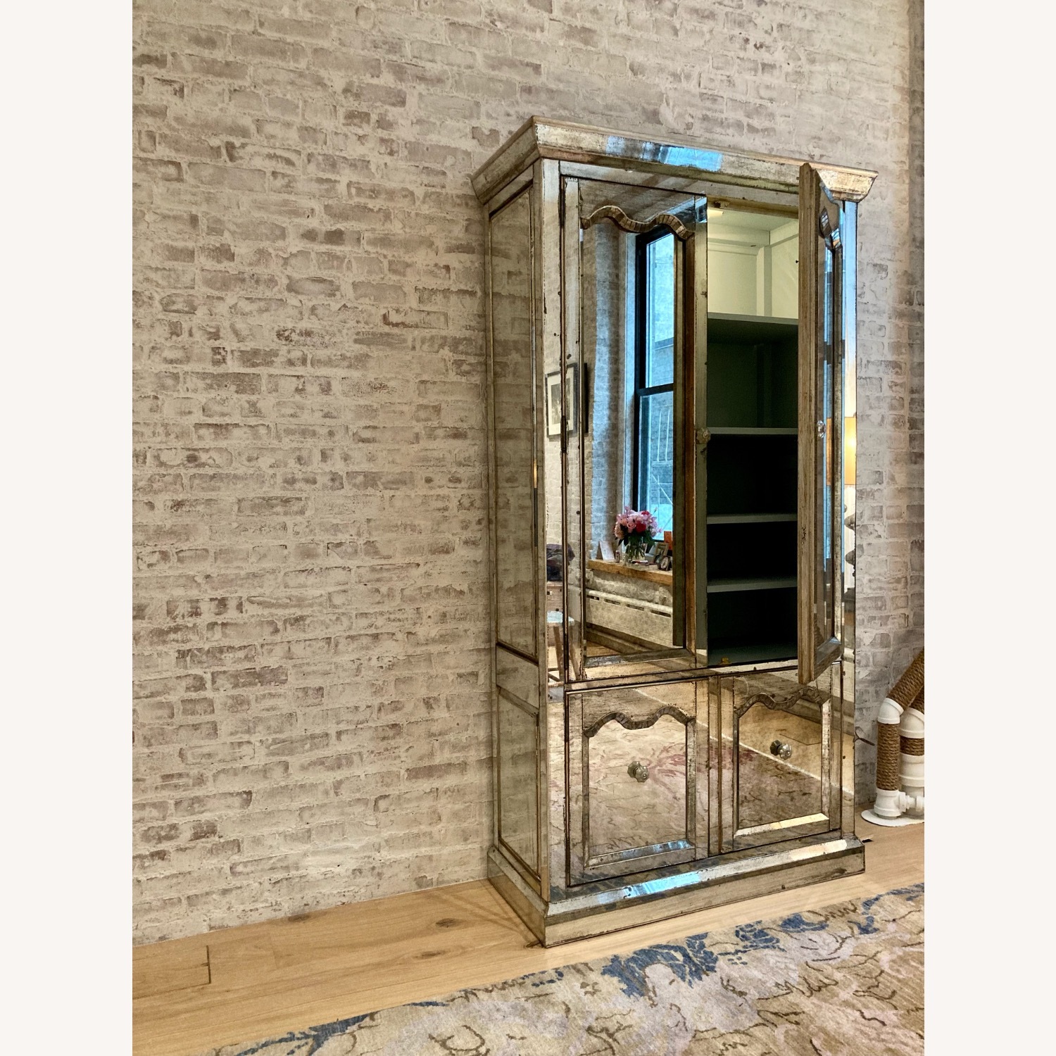 Vintage Mirrored Armoire - image-1