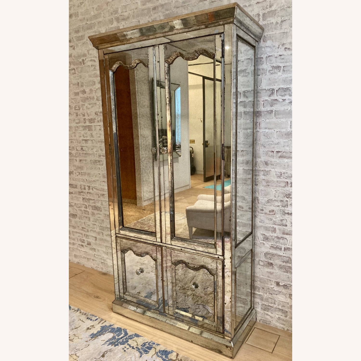 Vintage Mirrored Armoire - image-2