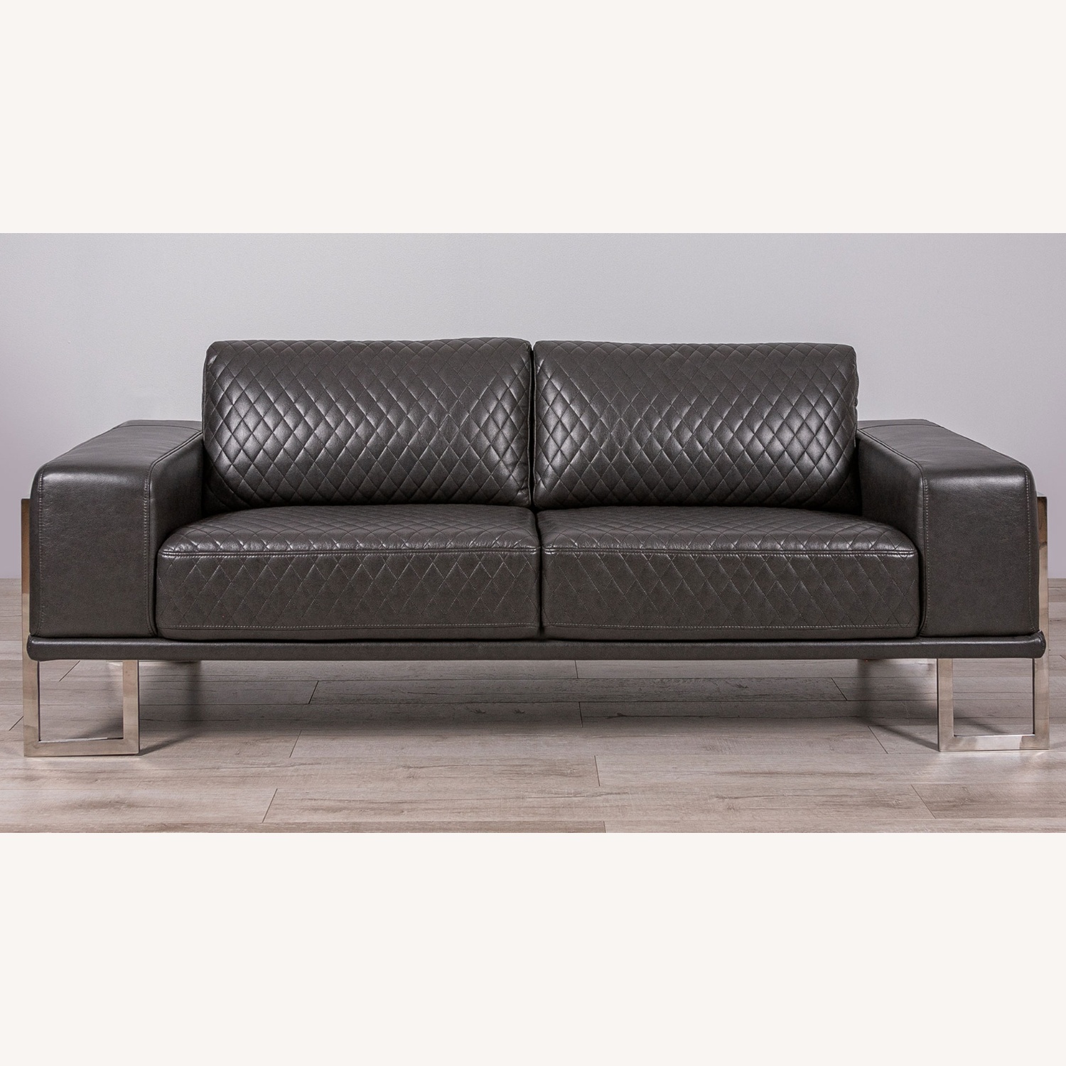 Dark Brown Leather 2 Seater Sofa - image-4