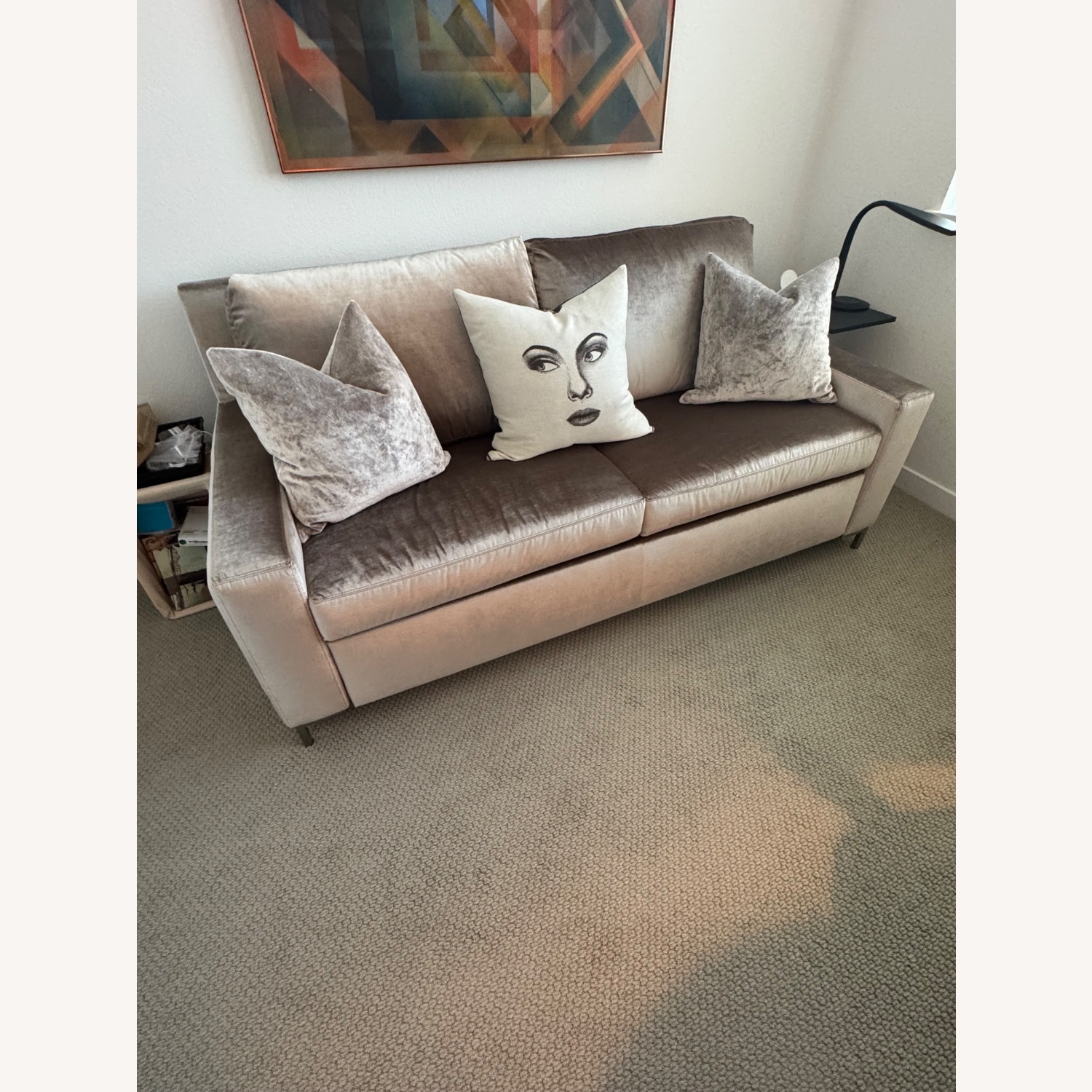 American Leather Gold Fabric Sleeper Sofa - image-3