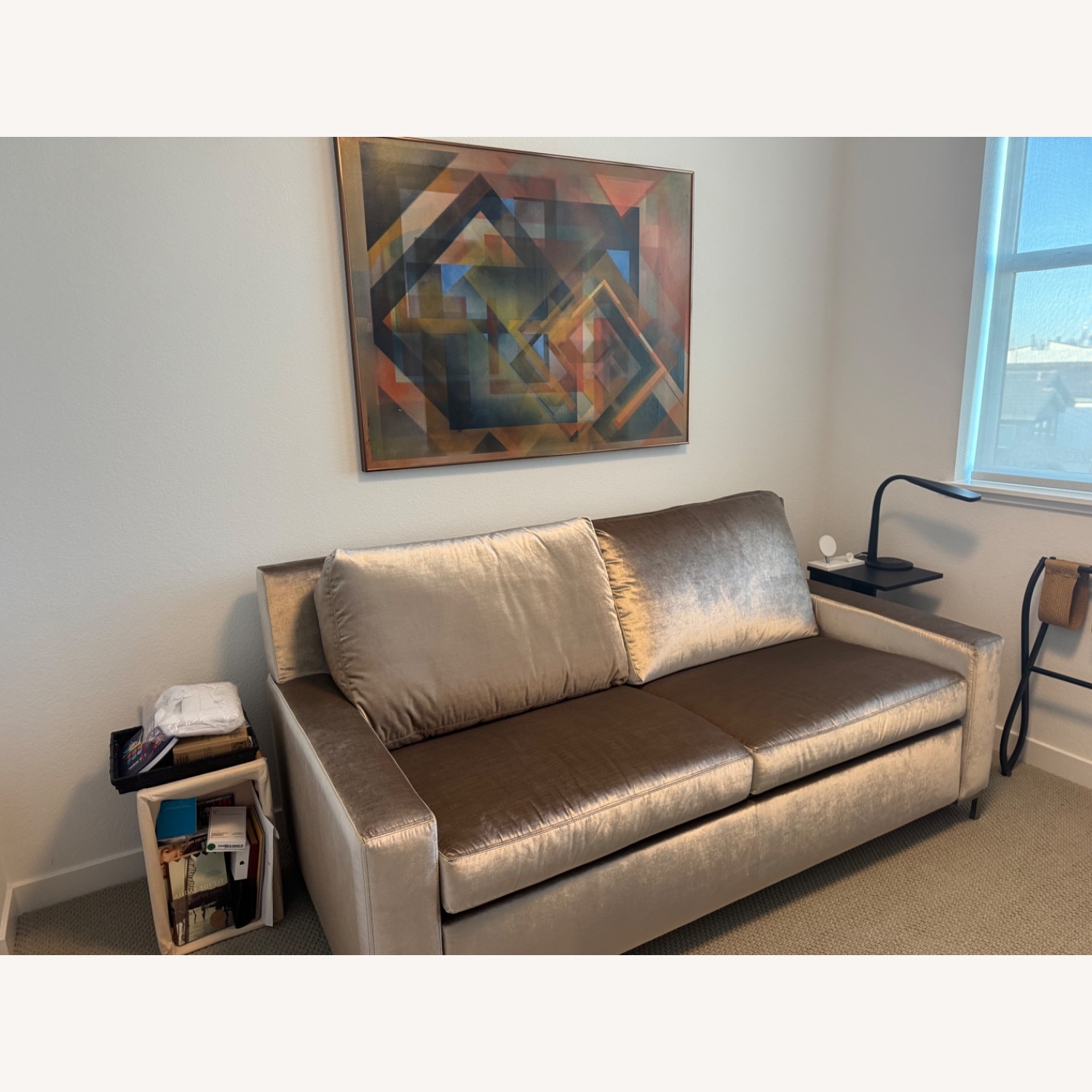 American Leather Gold Fabric Sleeper Sofa - image-1