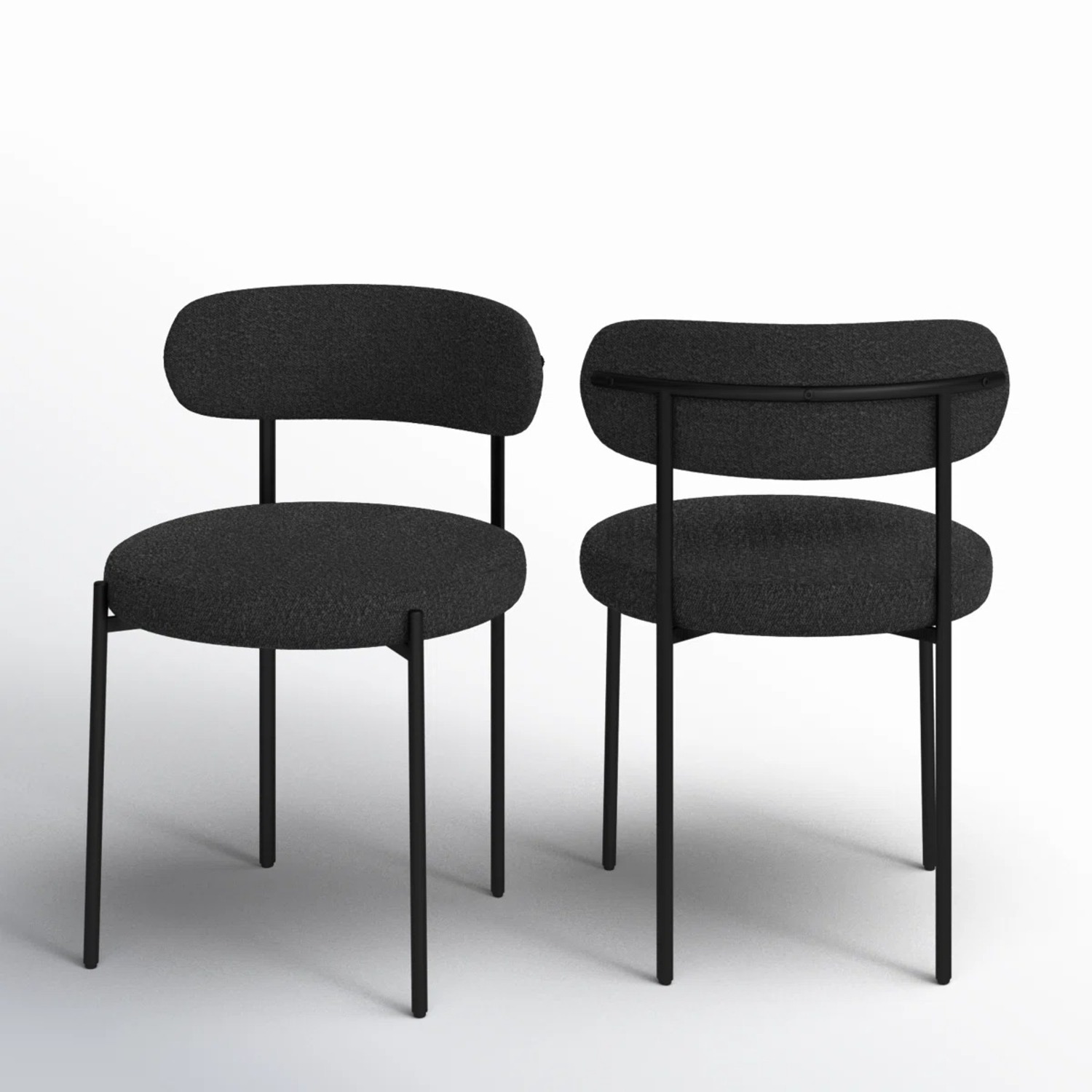 AllModern Sherwood Black Fabric Dining Chairs - image-1