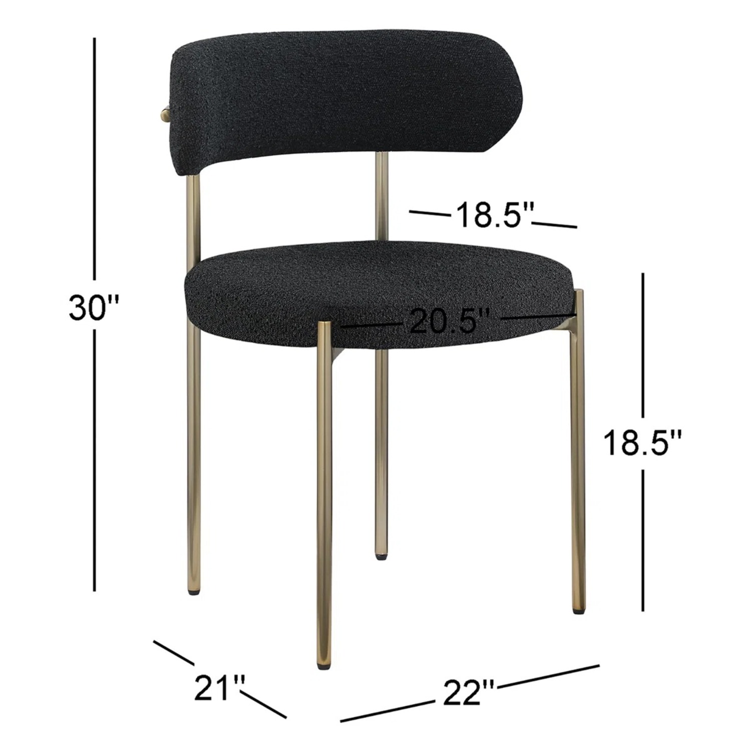 AllModern Sherwood Black Fabric Dining Chairs - image-2