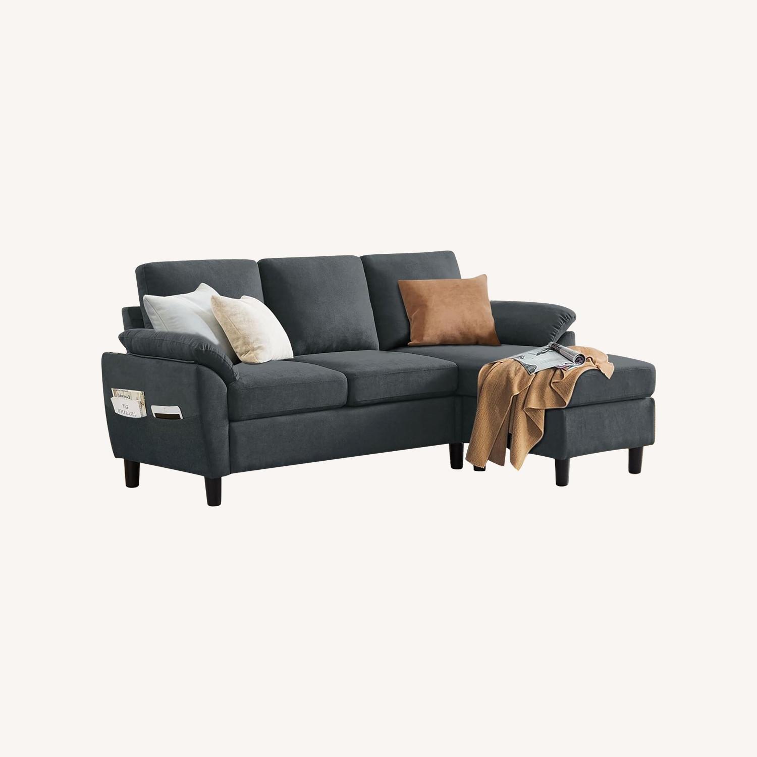 Wade Logan Ashleh Blue Fabric 2 Piece Sectional - image-0